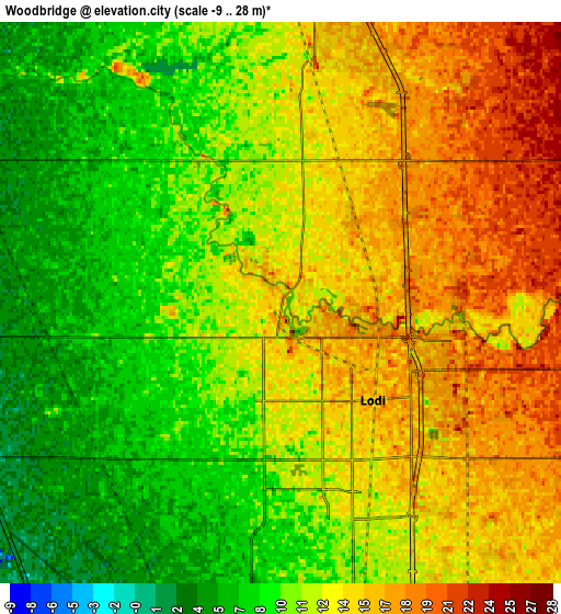 Zoom OUT 2x Woodbridge, United States elevation map
