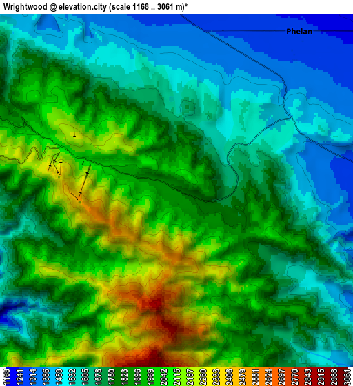 Zoom OUT 2x Wrightwood, United States elevation map