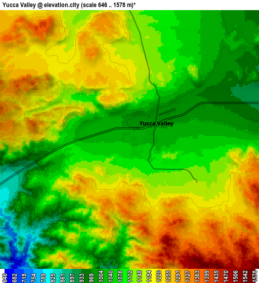 Zoom OUT 2x Yucca Valley, United States elevation map