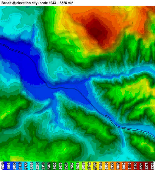 Zoom OUT 2x Basalt, United States elevation map