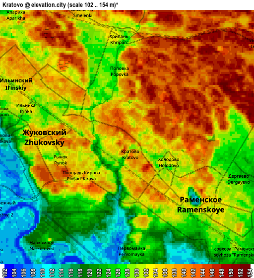 Zoom OUT 2x Kratovo, Russia elevation map