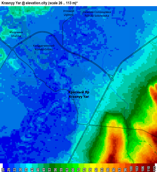 Zoom OUT 2x Krasnyy Yar, Russia elevation map