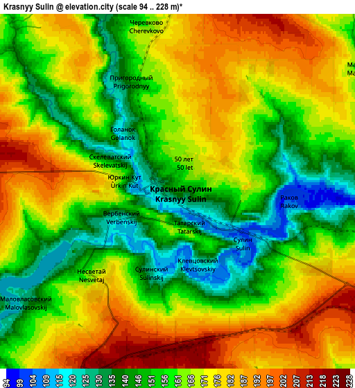Zoom OUT 2x Krasnyy Sulin, Russia elevation map