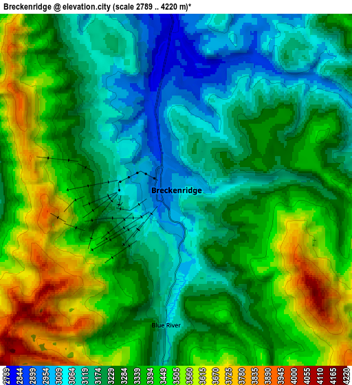 Zoom OUT 2x Breckenridge, United States elevation map