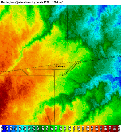 Zoom OUT 2x Burlington, United States elevation map