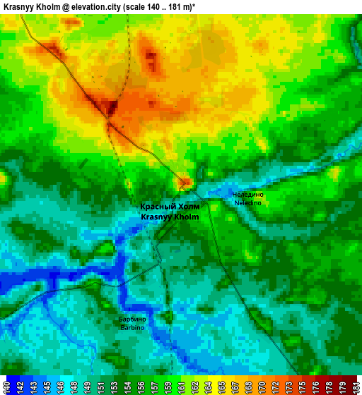 Zoom OUT 2x Krasnyy Kholm, Russia elevation map