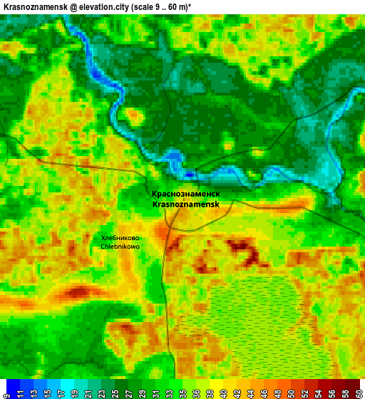 Zoom OUT 2x Krasnoznamensk, Russia elevation map