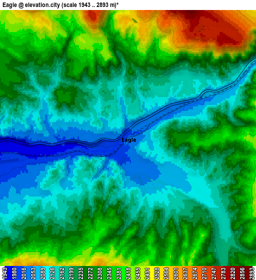 Zoom OUT 2x Eagle, United States elevation map