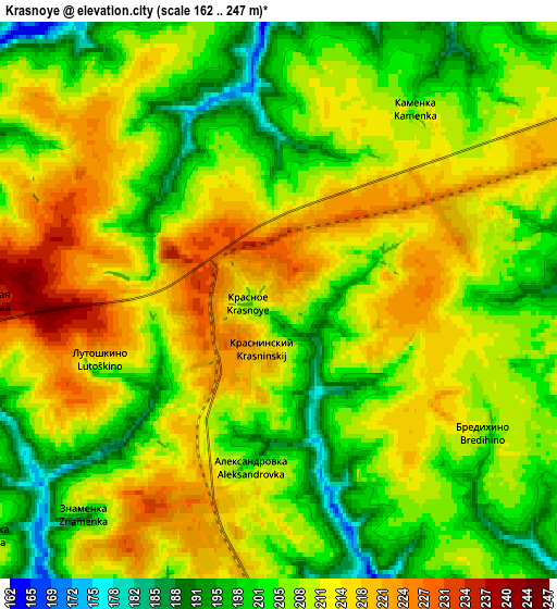 Zoom OUT 2x Krasnoye, Russia elevation map