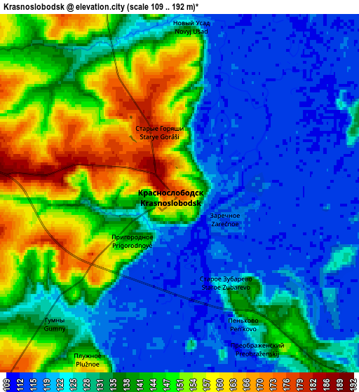 Zoom OUT 2x Krasnoslobodsk, Russia elevation map