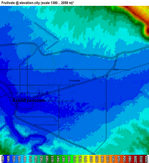 Zoom OUT 2x Fruitvale, United States elevation map