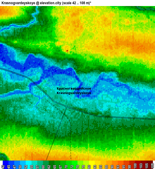 Zoom OUT 2x Krasnogvardeyskoye, Russia elevation map