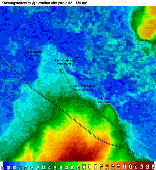 Zoom OUT 2x Krasnogvardeyets, Russia elevation map