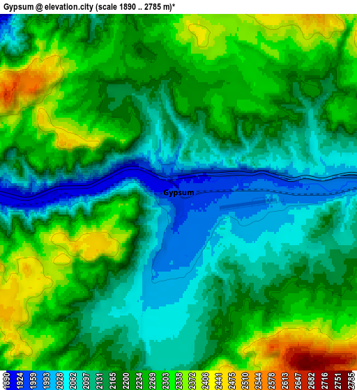 Zoom OUT 2x Gypsum, United States elevation map