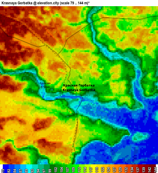 Zoom OUT 2x Krasnaya Gorbatka, Russia elevation map