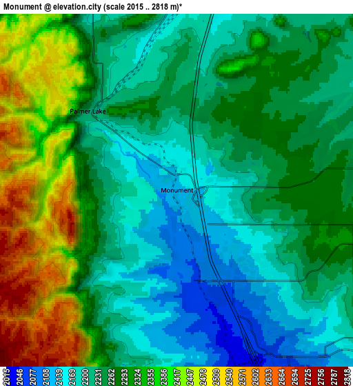 Zoom OUT 2x Monument, United States elevation map