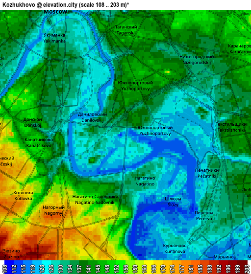 Zoom OUT 2x Kozhukhovo, Russia elevation map