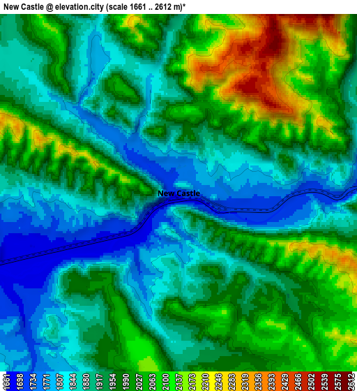 Zoom OUT 2x New Castle, United States elevation map