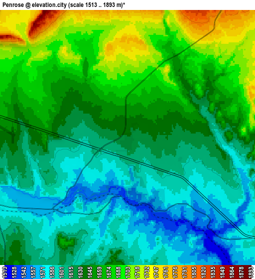 Zoom OUT 2x Penrose, United States elevation map