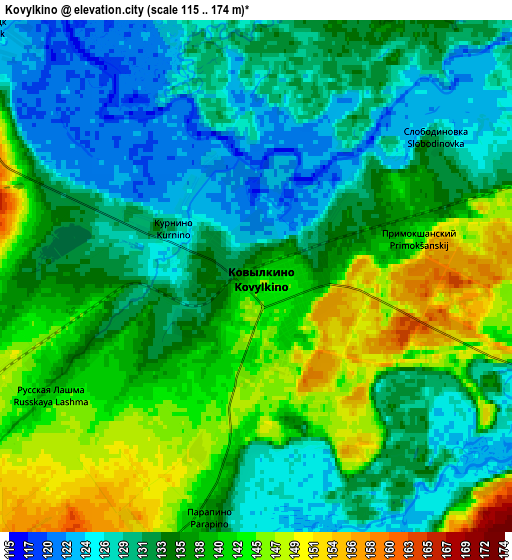 Zoom OUT 2x Kovylkino, Russia elevation map