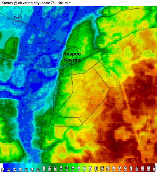 Zoom OUT 2x Kovrov, Russia elevation map