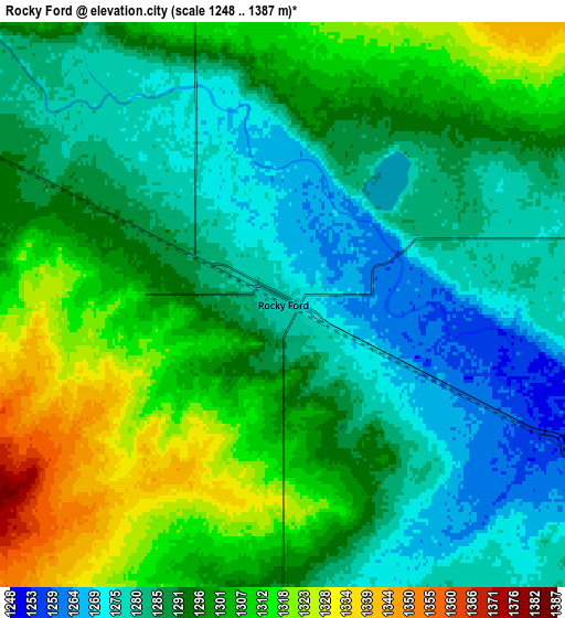 Zoom OUT 2x Rocky Ford, United States elevation map