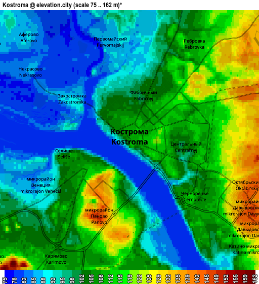 Zoom OUT 2x Kostroma, Russia elevation map