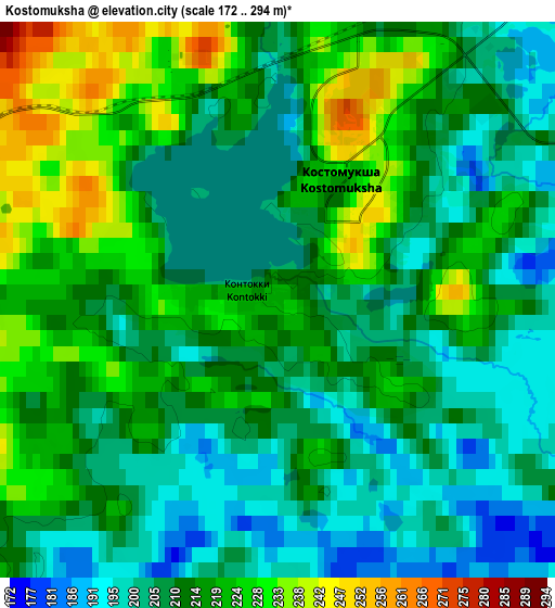 Zoom OUT 2x Kostomuksha, Russia elevation map