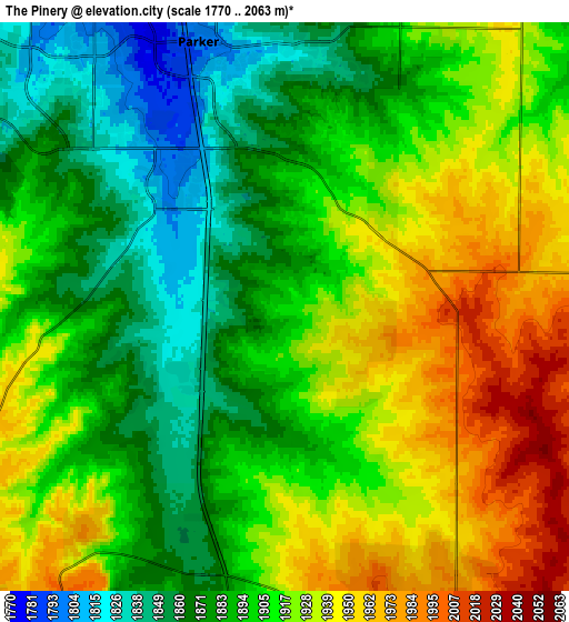 Zoom OUT 2x The Pinery, United States elevation map