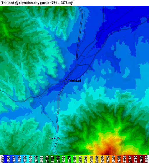 Zoom OUT 2x Trinidad, United States elevation map