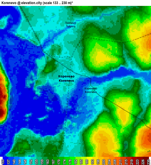 Zoom OUT 2x Korenëvo, Russia elevation map