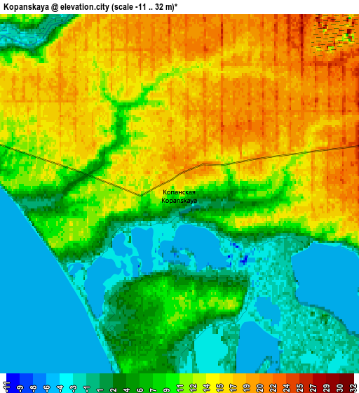 Zoom OUT 2x Kopanskaya, Russia elevation map