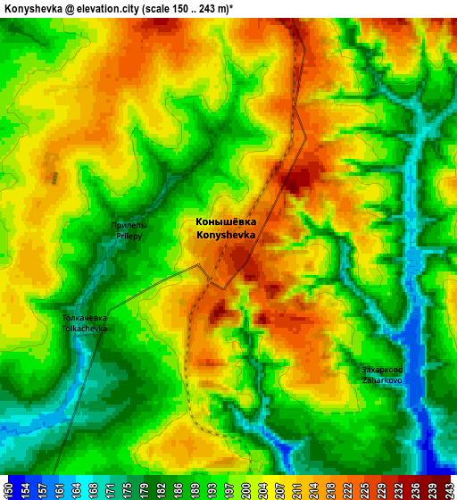 Zoom OUT 2x Konyshevka, Russia elevation map