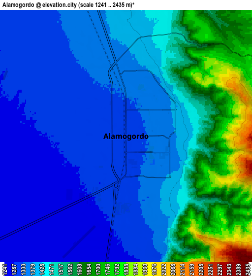 Zoom OUT 2x Alamogordo, United States elevation map