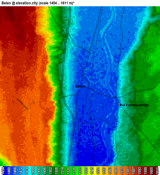 Zoom OUT 2x Belen, United States elevation map