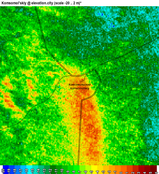 Zoom OUT 2x Komsomol’skiy, Russia elevation map