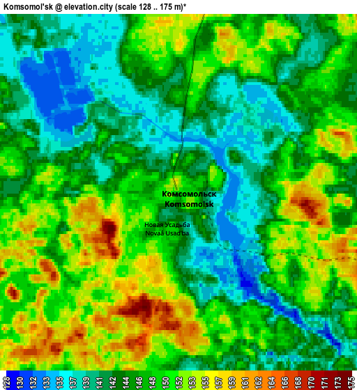 Zoom OUT 2x Komsomol’sk, Russia elevation map