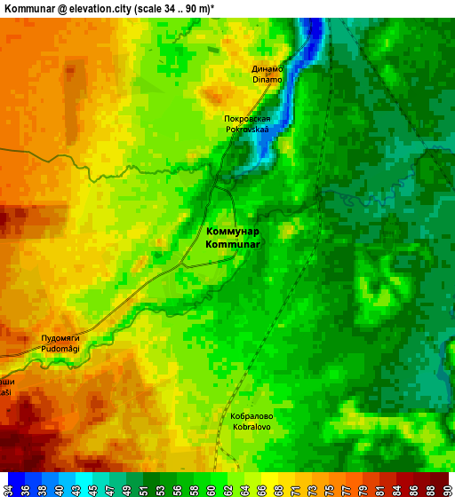 Zoom OUT 2x Kommunar, Russia elevation map