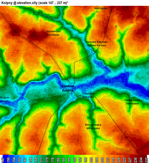 Zoom OUT 2x Kolpny, Russia elevation map