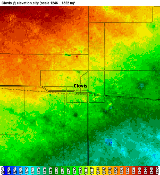 Zoom OUT 2x Clovis, United States elevation map