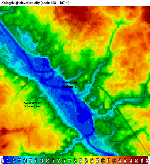 Zoom OUT 2x Kologriv, Russia elevation map