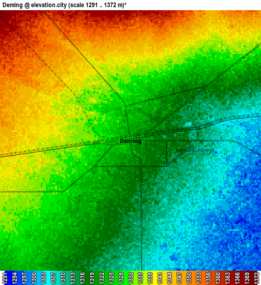 Zoom OUT 2x Deming, United States elevation map