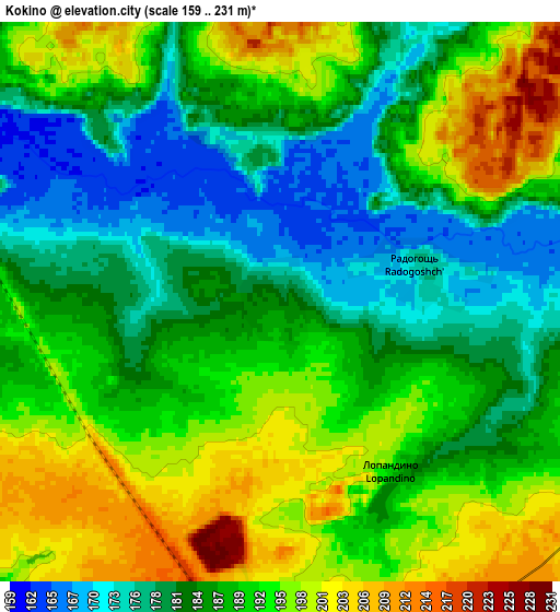 Zoom OUT 2x Kokino, Russia elevation map