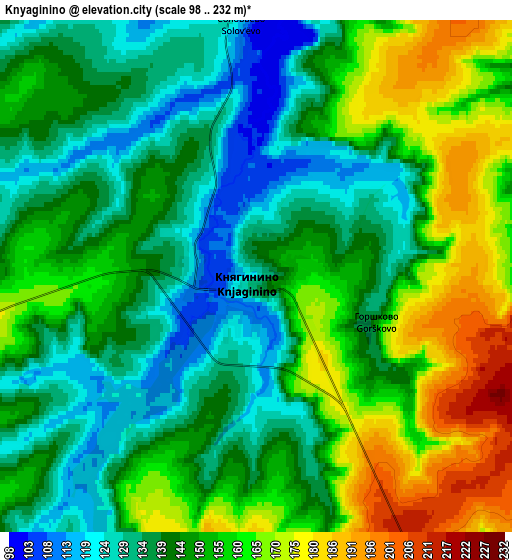 Zoom OUT 2x Knyaginino, Russia elevation map