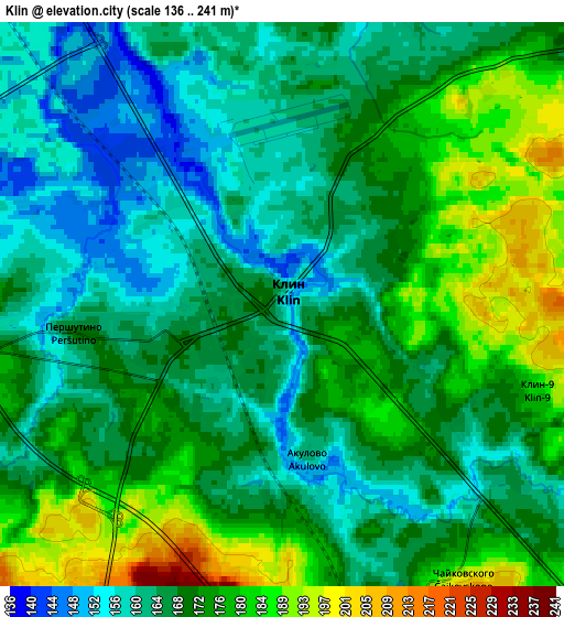 Zoom OUT 2x Klin, Russia elevation map