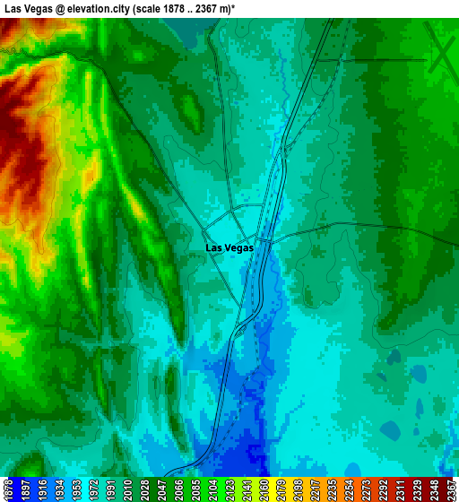 Zoom OUT 2x Las Vegas, United States elevation map