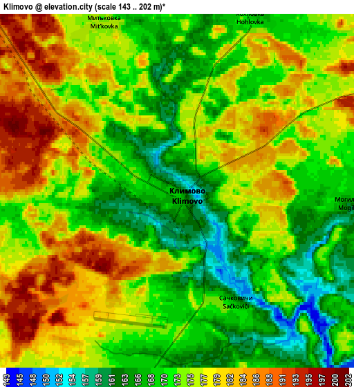 Zoom OUT 2x Klimovo, Russia elevation map