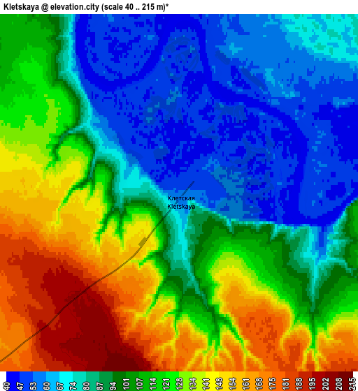 Zoom OUT 2x Kletskaya, Russia elevation map