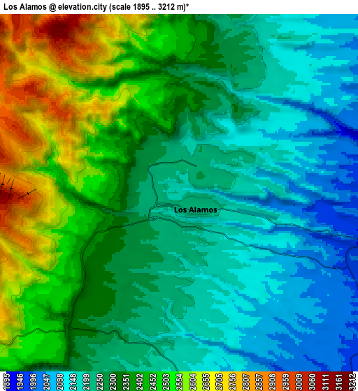 Zoom OUT 2x Los Alamos, United States elevation map