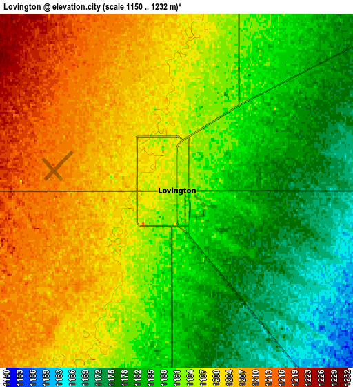 Zoom OUT 2x Lovington, United States elevation map